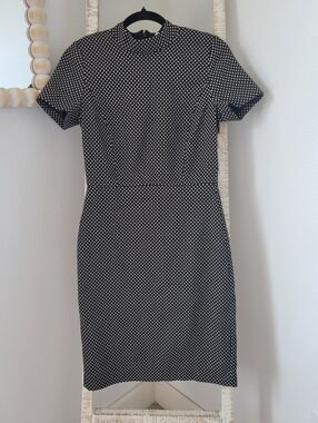NWOT J Crew Mock Neck Sheath Dress Polka Dot Sz 0